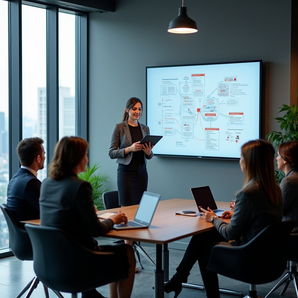 Professional establishing digital communication protocols with consortium board members